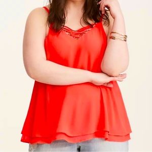 Torrid coral strappy swing cami size 2